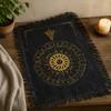 6x Ancient Witch Pendulum Divination Cloth - Sun Face - Black & Gold