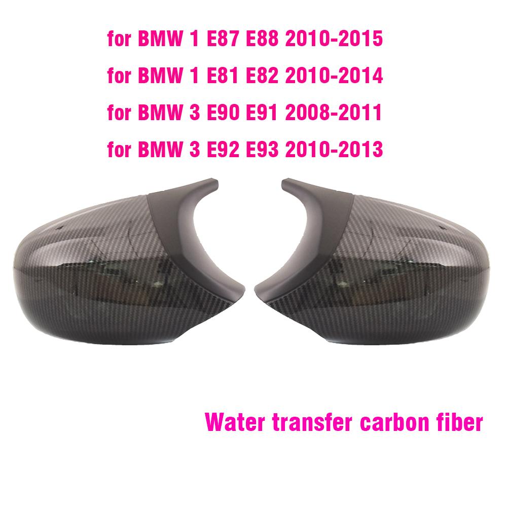Car Styling Black Carbon Fiber for BMW E81 E82 E87 E88 Pre-LCI E90 E91 E92 E93 LCI M3 Style Rearview Mirror Cover Caps