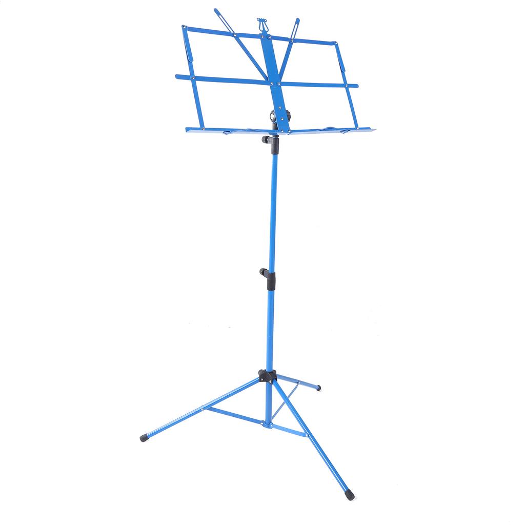 Malý hudební stojan Kovová přenosná police Snadná montáž Zvedací sklopný nastavitelný stojan pro rodinné použitíModrá