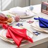 Patriotic Star Napkin Ring Reusable Cocktail Fabric Ring Frame Wooden Crafts Wedding Party Table Supplies