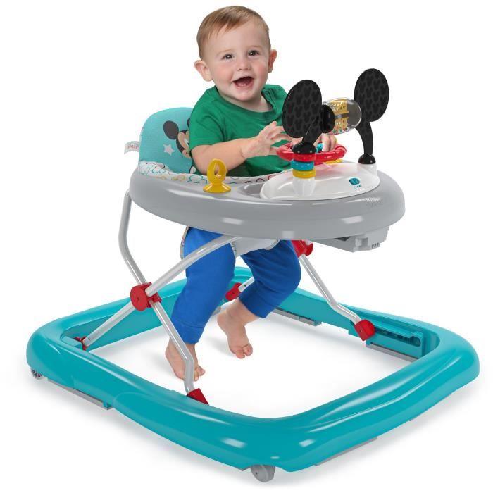 DISNEY BABY - MICKEY - Convertible and Foldable 2-in-1 Baby Walker Integrated Removable Activity Toy, Baby Gift