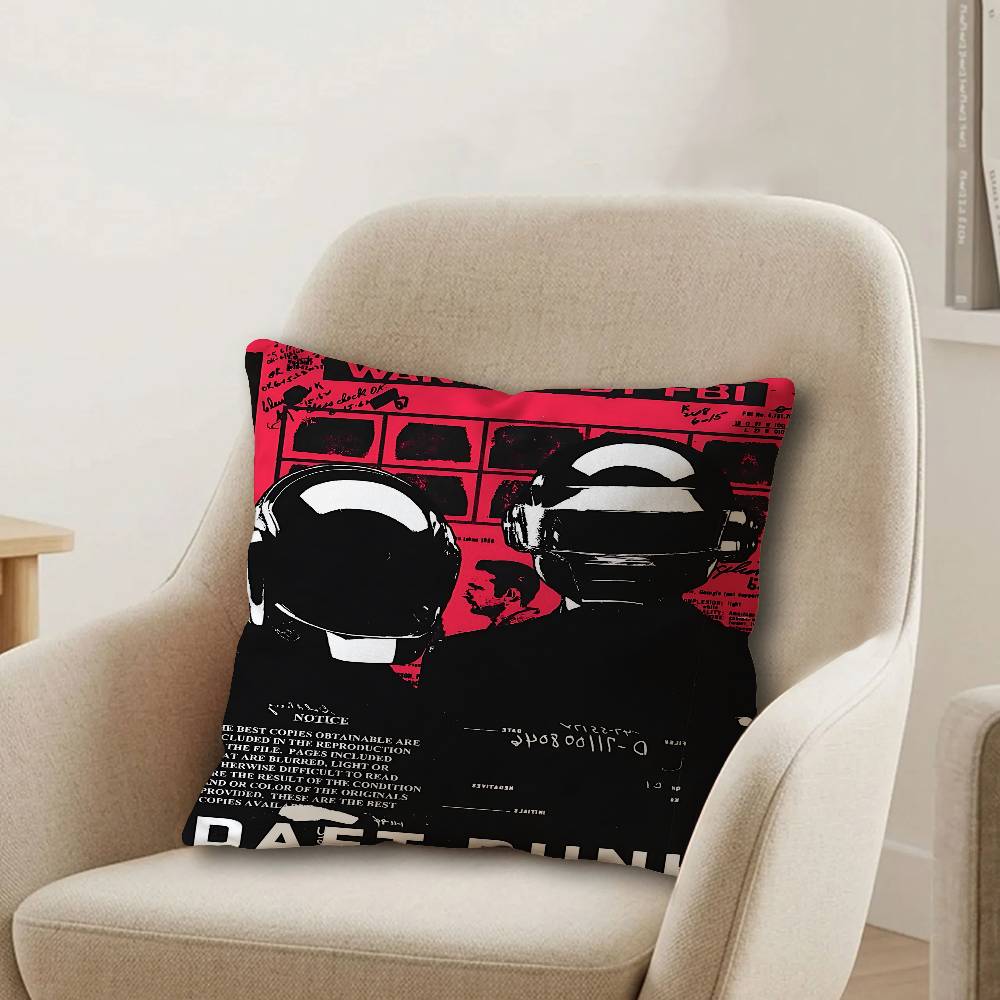 Music Rock Band DDaft Punk Office Cushion Pillowcase Car Cushion CoverXCM Lumbar Pillowcase Sofa Pillowcover