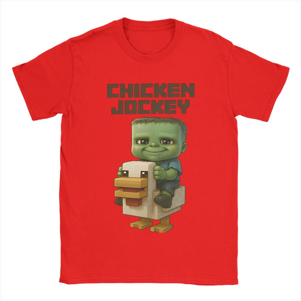 Chicken Jockey T Shirt Summer Cotton T Shirts For Male Harajuku Casual Tshirt Short Sleeve Y2K Basic Top Tees