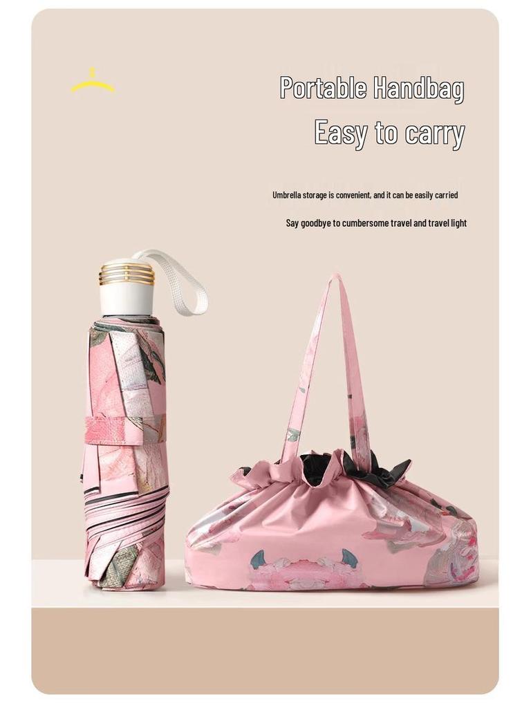 Wendbarer Doppelschichtiger Faltbarer Sonnen- & Regenschirm mit Hochwertigem UV-Schutz und Design im Nationalstil