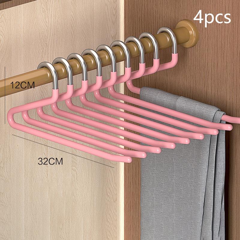 4 Stück Gänseform Dip Kunststoff Hosenbügel Kleiderschrank Schlafsaal Teleskopischer Z-Typ Kleiderbügel Mehrschichtiger Aufbewahrungsbügel