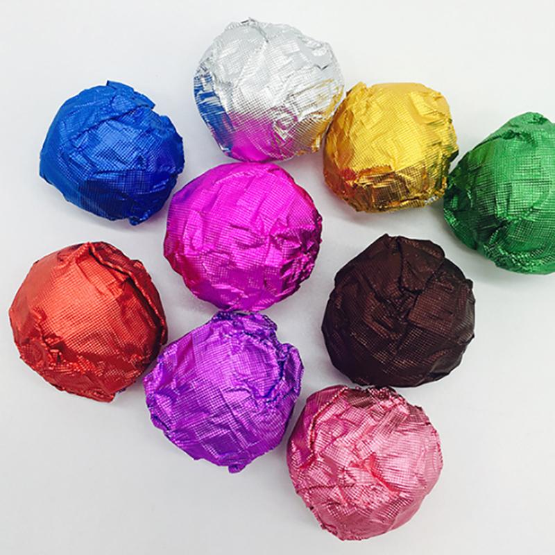 100 Pcs Multicolor Aluminum Foil Candy Chocolate Biscuits Tin Wrapping Paper Diy Metal Embossing Gift Craft Paper Packaging