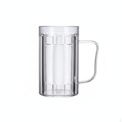 100 Pieces 500ml Thickened Beer Cup Large Capacity Handled Mug Shatterproof Transparent Stein