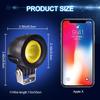 X-STYLE Motorcycle Fog Lamp, Yellow, 10 W, LED Work Light, 12 V/24 V, High