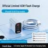 45W Gallium Nitride Fast Charger with Three Ports for iPhone 16 Pro Max