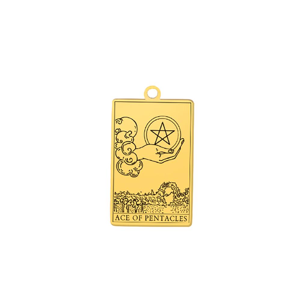 Suit of Pentacles Tarot Cards Vintage Amulet Pendant for Necklaces Suit of Swords Traditional Tarot Art Minor Arcana Wholesale