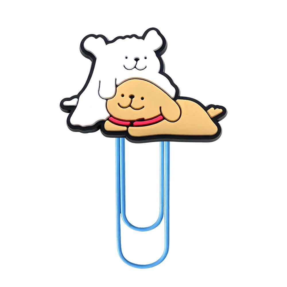 Creative Large Dog-Shaped Paperclip Bookmark - Colored Stationery for Students
