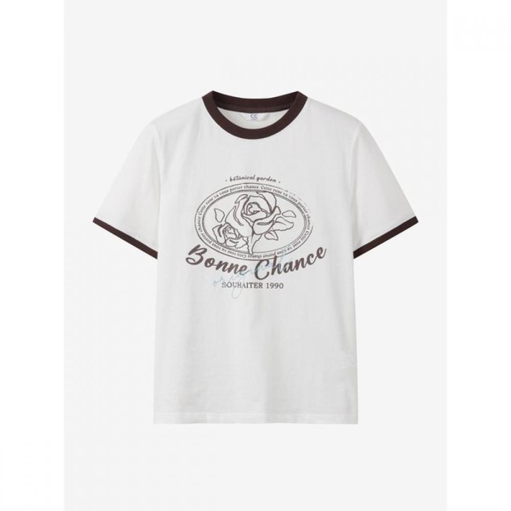 Cc CollecT Rose PrinT ShorT Sleeve T shirT  C262psm131 