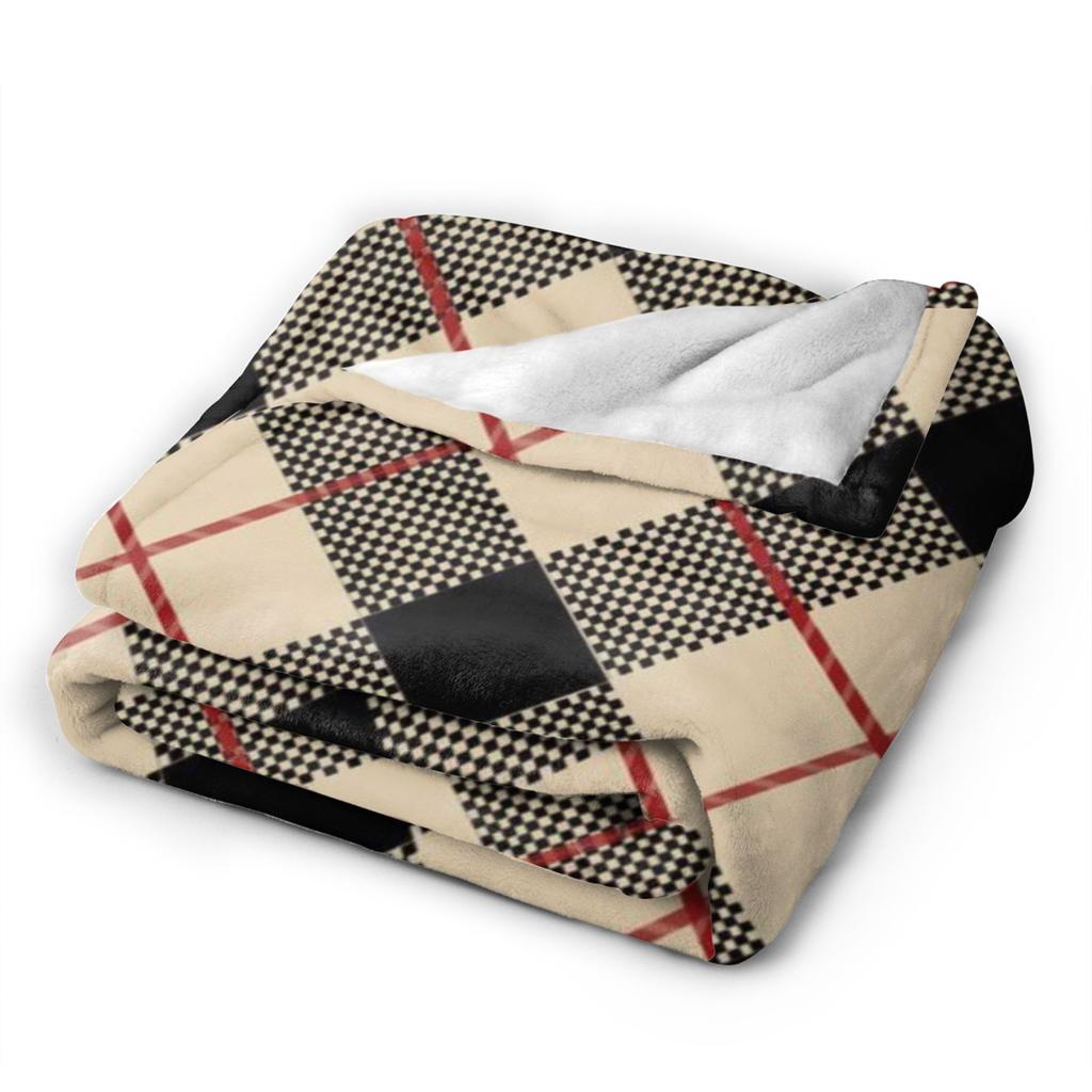 Yellow Tartan Soft Warm Blanket Children Plush Throw Blanket Novelty Couch Bed Flannel Bedspread Sofa Bed Cover
