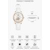 Deselon Ladies' Leather Band Diamond Waterproof Stylish Casual Business High-End Gift White Love Watch Women