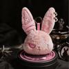 Gothic Bunny Plush Keychain Charm with Bandage Kawaii Key Ring Pendant Car Bag Ornament Halloween Gift Prank Toys