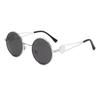 High-End Women's Polarized Round Mirror Sunglasses with Metal Frame – European & American Style, UV Protection by MiuMiu.