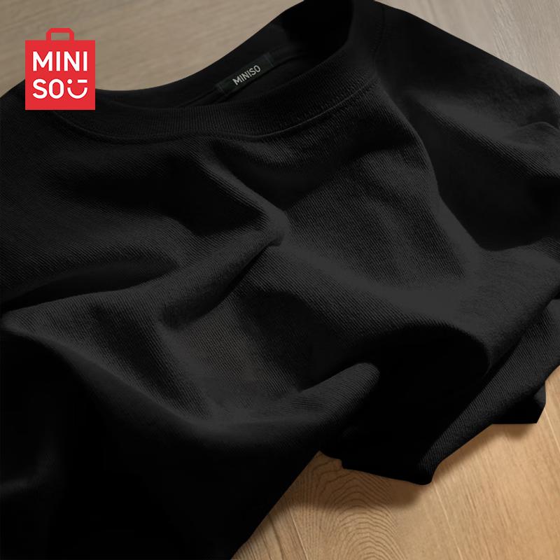 MINISO Men s Summer 220G Heavyweight Pure Cotton Short Sleeve T-shirt XL