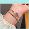 Luxuriöses doppellagiges Armband in Herzform mit Zirkonia für modische Freizeitkleidung