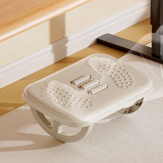 Under-Desk Foot Rest Non-slip Ergonomic Rocking Foot Stool Foot Massage Fatigue Relief Rocker Balance Board for Home Office