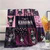 1PC Kuromi Print Flannel Blanket, High quality All Seasons, Home Decor, Warmth and Comfort, Perfect for Christmas Gifts