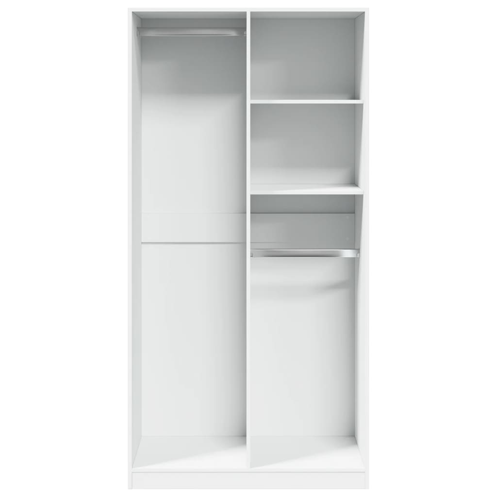 Vidaxl Wardrobe, White, 100X50X200 Cm, Wood-Based Material