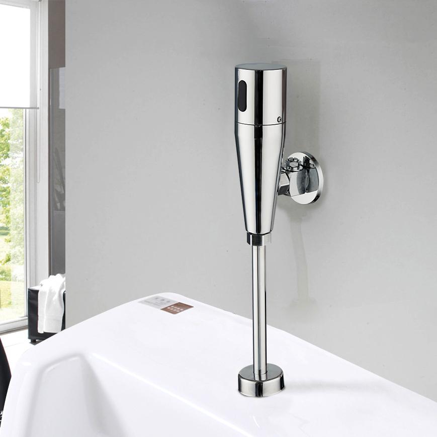 Modern Chrome Wall-Mounted Lavatory Urinal Flush Automatic Sensor Faucet Toilet Taps for Bathroom
