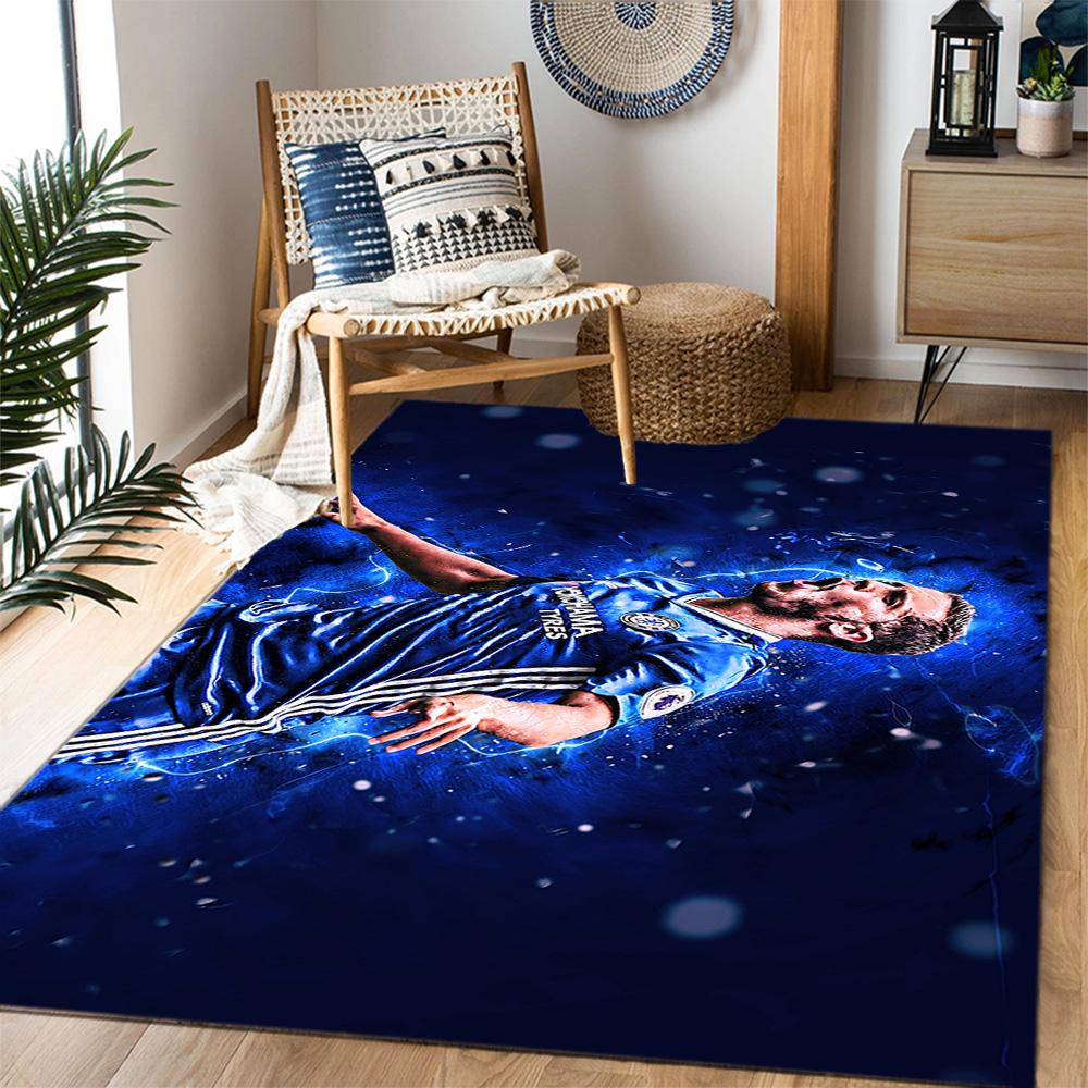 Blue Energy Soccer Player Area Rug Design for Outdoor Bedrooms Decorate room Dining Room Antislip Carpet Anime Office Decor Spiritual Gift