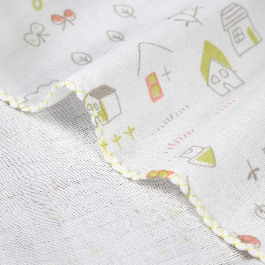 Isamu Shokai Made in Double Gauze Bath Set 1 Bath 2 Bath 3 Gauze House Pattern 100% Cotton, Japan, (6-Piece Set Towel, Towels, Handkerchiefs)