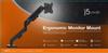 J5create Ergonomic Monitor Arm with Gas Supports Up To 8kg Load Fully Adjustable Height VESA Grommet Mount Internal Cable Ideal for Home Office and