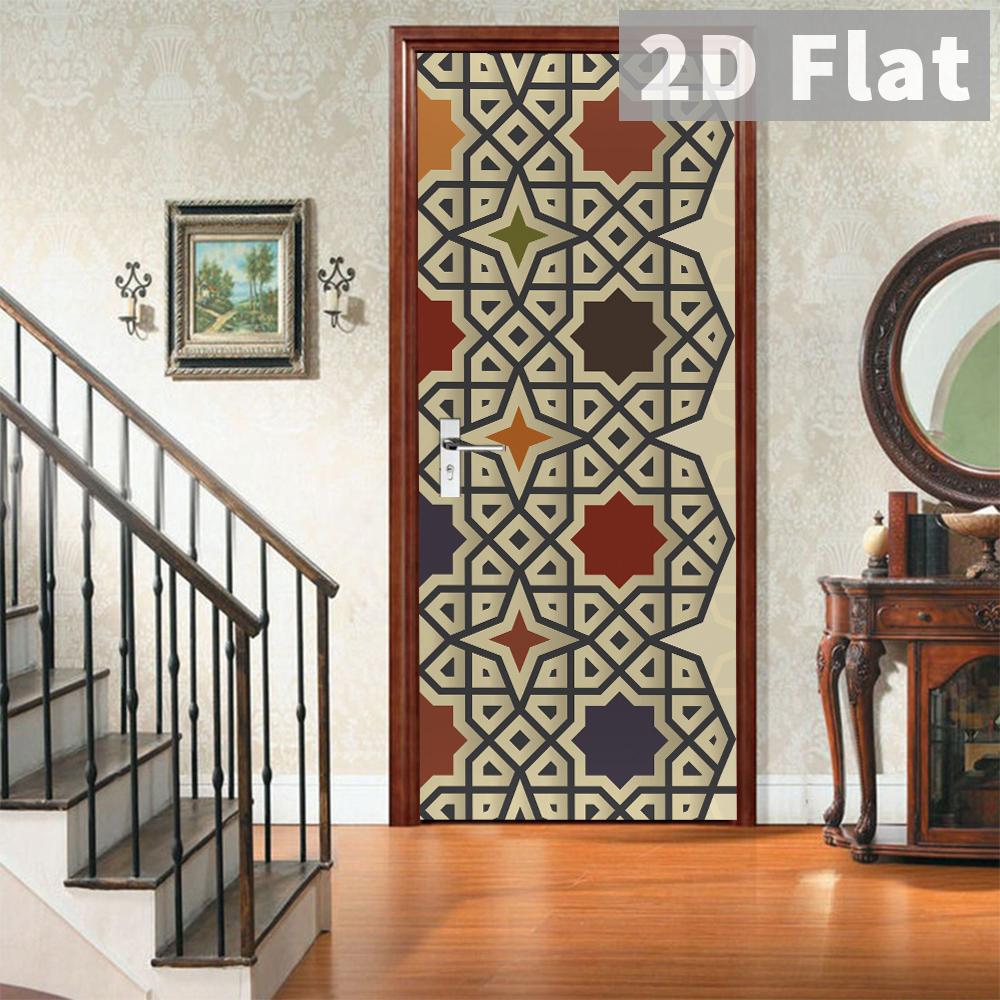 76Style 77/90cm Self-Adhesive Door Stickers Removable Wall Sticker Scenery Wallpaper Stone Stair Murals for Doors Modern Home Decor