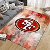 San Francisco 49ers2 Flanellmuster Quadratischer Teppich, Teppichläufer, Teppich für Wohnzimmer Schlafzimmer Sofa Spielzimmer Dekor, Rutschfeste Bodenmatte