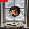 Unique Wooden Sign with Horse Pattern - Charming Round Sign for Front Door, Wall Hanging Decor - Ideal Gift for Friend & Family