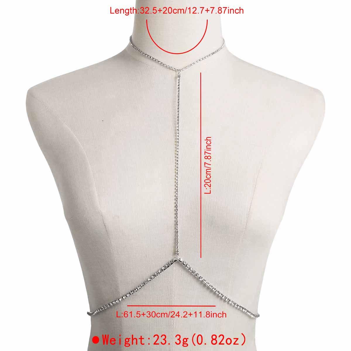 

Fashion Simple Personalized Body Chain Trendy Nightclub Sexy Geometric Shiny Rhinestone Waist Chain Accessories For Women белый