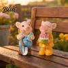 Mini Gardening Statues 2PCS Micro Landscape Ornaments, Pig Figurines, Durable Flowerpot Embellishments Resin Waterproof for Potted Plant Landscaping