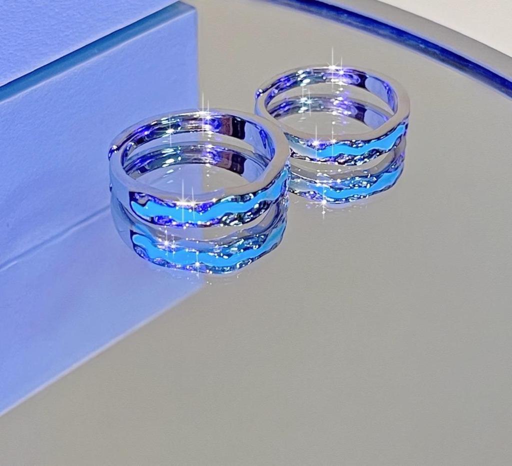 Light Year Luminous Sterling Silver Couple Rings - Exquisite Open Design