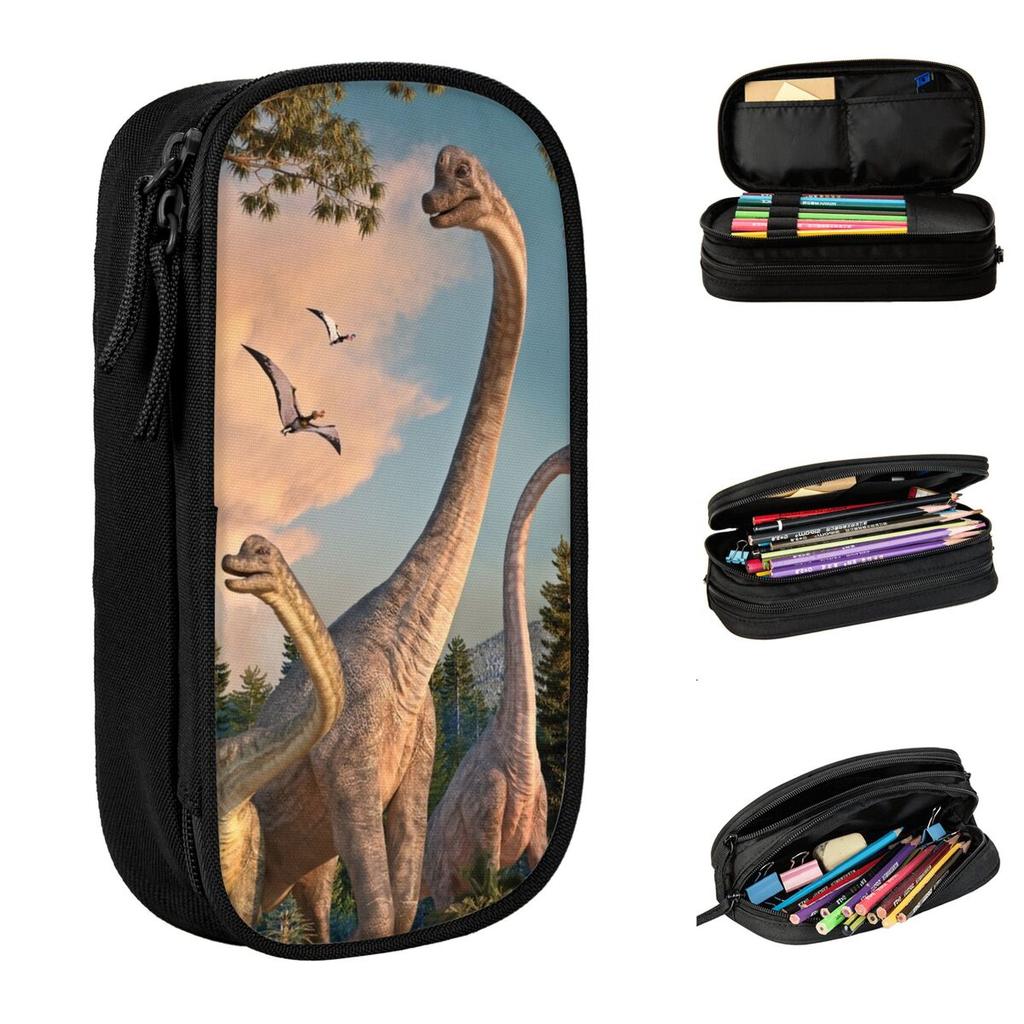 Classic Brachiosaurus Pencil Case Dinosaur Animal Pencil Box Pen for Student Big Capacity Bag School Supplies Gifts Stationery