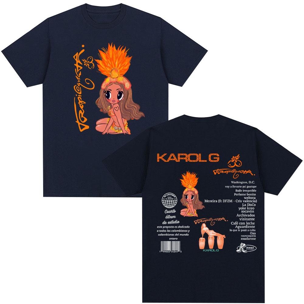 Karol G 2025 New Album Tropicoqueta T-shirt Unisex Women Clothing Fashion Hip Hop Harajuku T-shirts Casual Cotton Oversized T Shirt