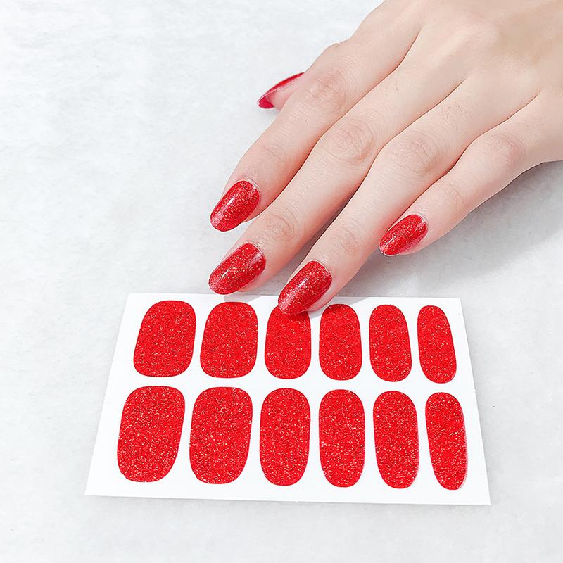 Gradient-Stil Nagellack-Aufkleber Set Selbstklebend Wasserdicht Glitzer Falsche Nagel-Aufkleber