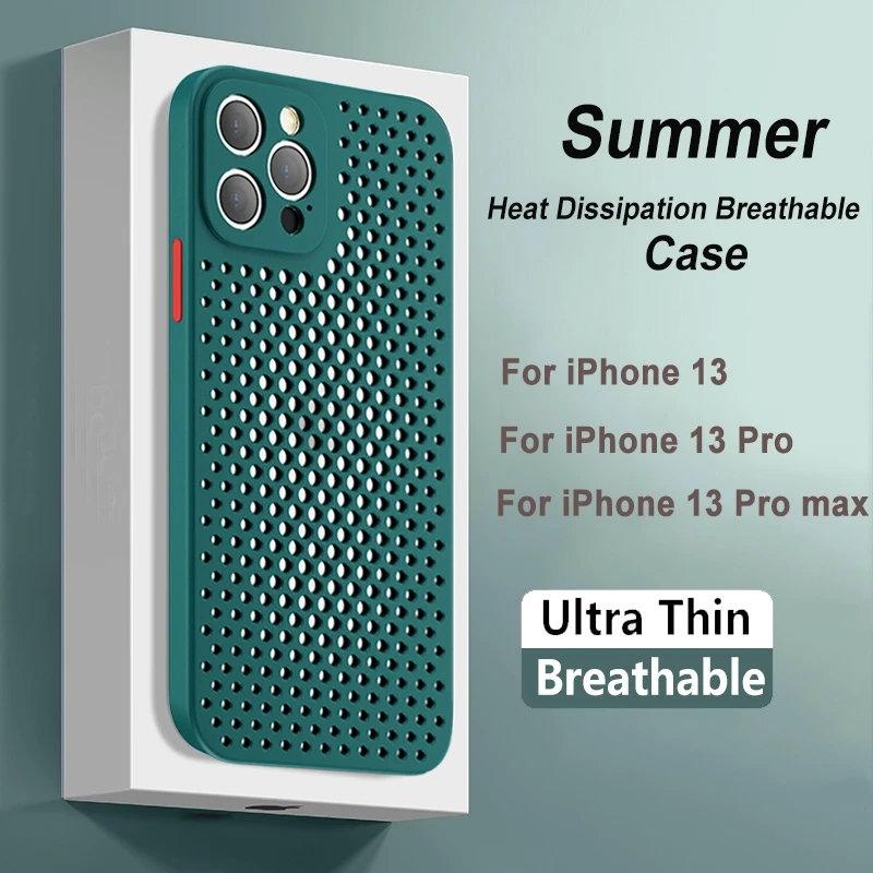 Warmteafvoer Ademend Koelhoesje Voor iPhone 16 15 14 13 12 11 Pro Max XR XS Max X 7 8P 6s 14 15 Plus Zachte Siliconen Schokbestendige Bumperhoes