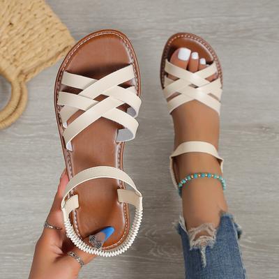 Zapatos planos de verano nuevos de talla grande moda versión coreana sandalias zapatos romanos zapatos de playa zapatos de mujer