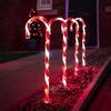 Festive Lights - Set Of 4 - Light Up Candy Cane Decorations - Electric Operated