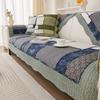 1Pcs Thickened Cotton Sofa Cushion Splicing Grid Quilted Sofa Cover Living Room Decoration Anti Slip Sofa Cover Towel Couch Pad