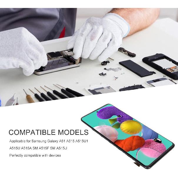 Screen Replacement for Galaxy A51, Display Digitizer Assembly with Frame & Repair Tool Kit for Galaxy A51 A515 A515U A515A