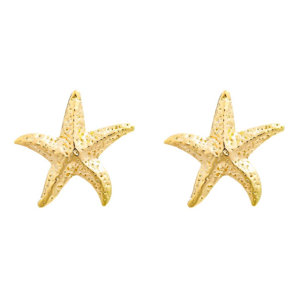 Ocean Style Starfish Earrings: Women's Exaggerated Metal Alloy Beach Accessories