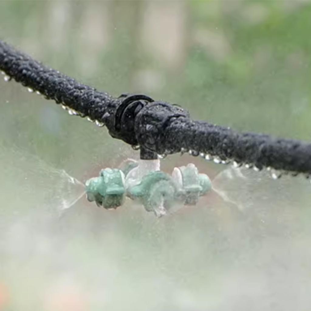 5pcs Hanging Anti-drip Spray Four-way Atomizing Nozzle Garden Hanging Anti-drip Nozzle 1/4" Barb Screw Connector