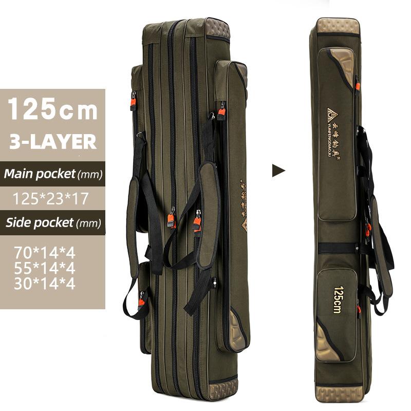 Fishing Rod Bag, Large-capacity Waterproof Fishing Bag, Thickened Sea Rod Bag, Big Belly Bag, Wheel Fishing Gear Bag, Fishing Storage Bag