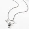 Halloween retro punk skull pendant necklace - versatile fashion sweater chain accessory