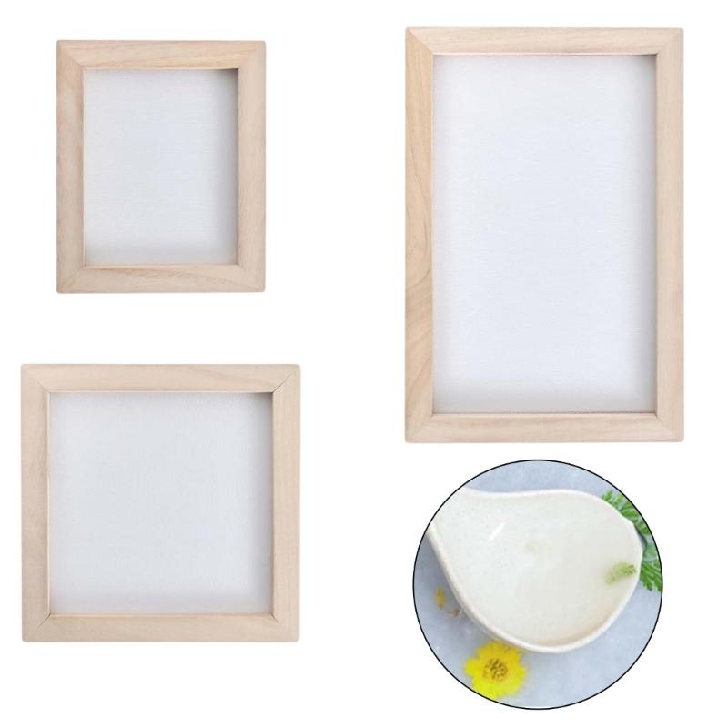 3Pcs Paper Making Craft Set Includes 3 Sizes Wooden Frames for Papermaking Handmade Craft Bookbinding Scrapbooking