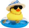 Car Rubber Duck Dashboard Yellow Duck Decoration For Car Dashboard Decorations Duck Toy With Swim Ring