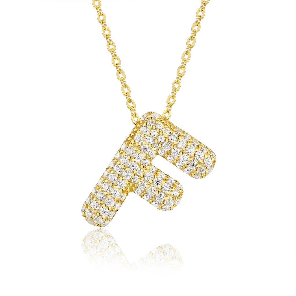 Letter Pendant Necklace 925 Silver Plated 18K Gold Collarbone Chain Fashionable Versatile Moissanite Chain
